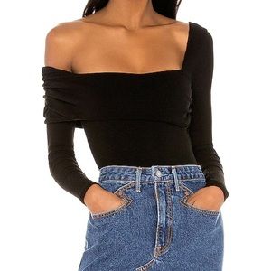 Lovers + Friends Black Florence Bodysuit